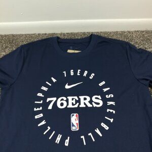 NWT 2024 Philadelphia 76ers Shirt Nike Authentics Center Swoosh Mens Small